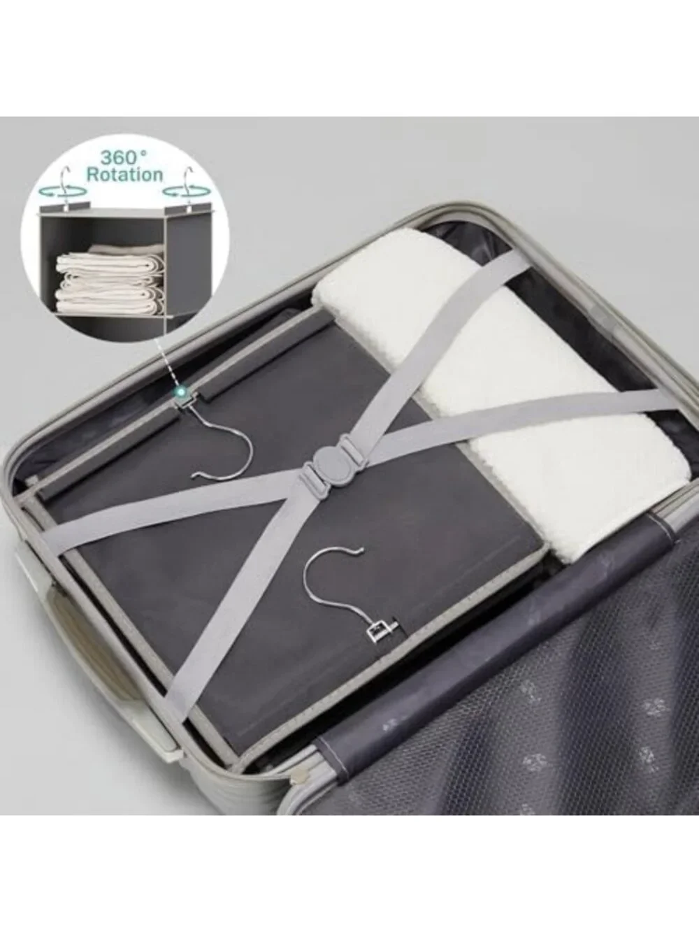 6-Shelf Hanging Closet Organizer & Storage Solution - Grey Fabric, Space-Saving